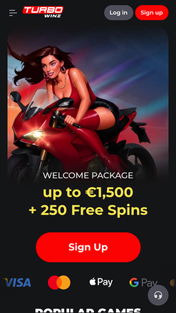TurboWinz Casino Mobile Homepage
