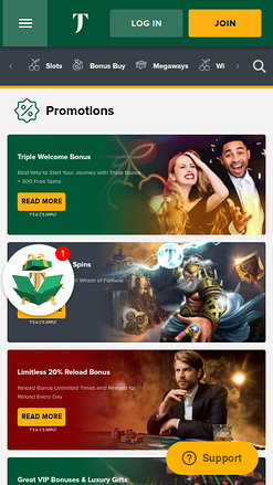 Promotions mobiles de TuskCasino