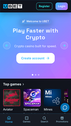 Мобильная версия казино Ubet