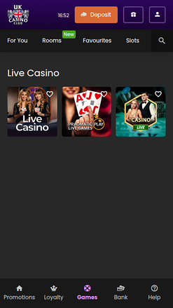 Croupier en direct mobile de UK Club Casino