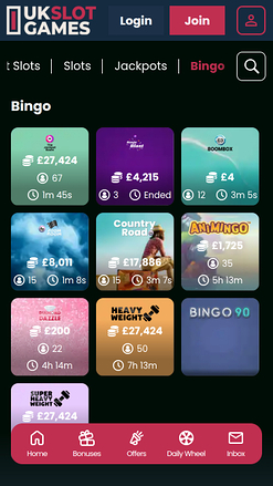 UK Slot Games Mobile Bingo