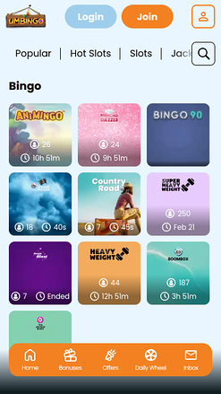 Jeux de bingo mobiles Umbingo