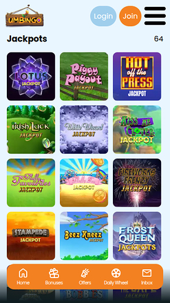 Jackpot mobile di Umbingo