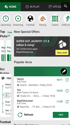 Sports mobiles de Unibet Casino