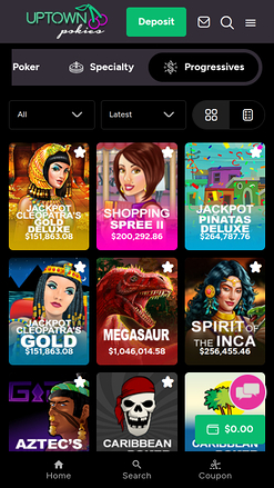 UpTown Pokies Casino Mobile Jackpot