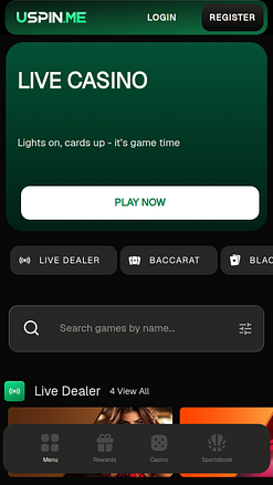 Uspin Casino モバイルライブディーラー
