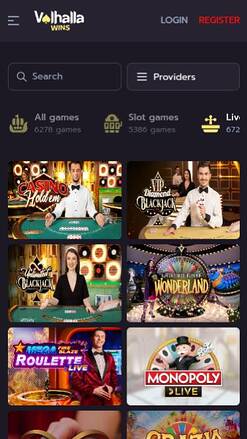 ValhallaWins Casino Croupier en direct