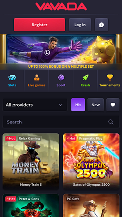 Vavada Casino Mobile Homepage