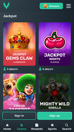 Vave Casino Mobile Jackpot