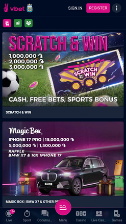 Promociones móviles del casino Vbet