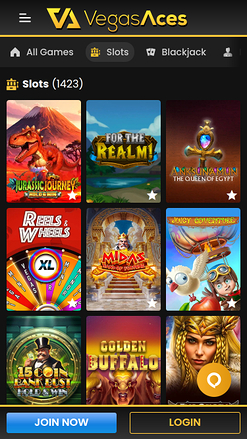 Jeux mobiles de Vegas Aces Casino