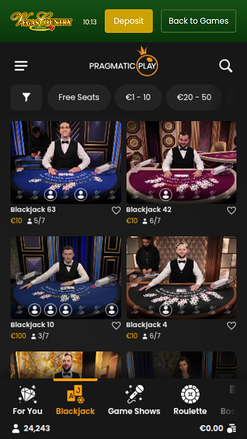 Casino móvil con crupier en vivo de Vegas Country