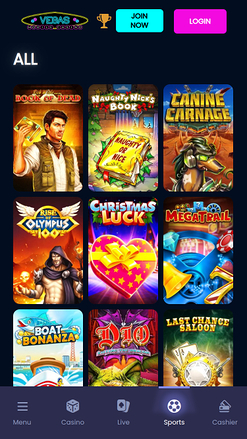 Jeux mobiles du casino Vegas Mobile