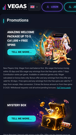 Promociones móviles del casino móvil de Las Vegas