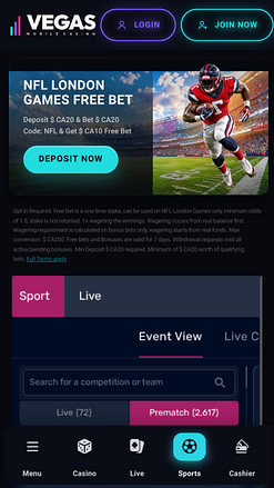 Casino móvil de Las Vegas, apuestas deportivas móviles