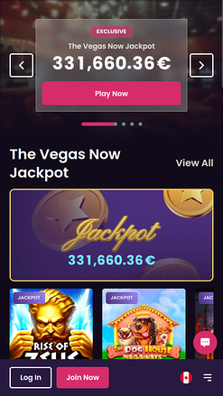 Jackpot mobile du casino Vegas Now