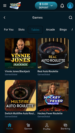 Croupier en direct mobile de Vegas Palms Casino