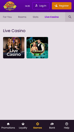 Croupier en direct mobile de Vegas Slot Casino