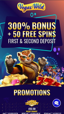 Promotions mobiles de Vegas Wild Casino