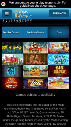 Giochi mobile di Vegas Winner Casino