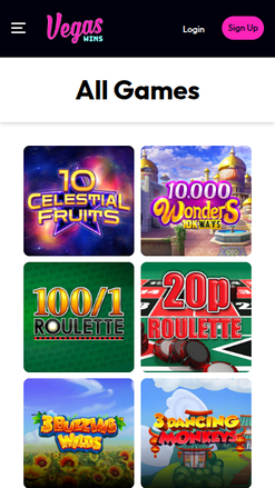 Vegas Wins Casino Mobile-Spiele