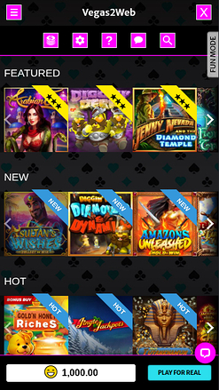 Vegas2Web Casino Mobile Games