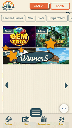 Jeux mobiles de VegasLand Casino