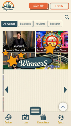 Croupier en direct mobile de VegasLand Casino