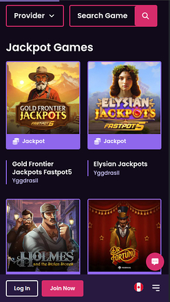 Jackpot mobile de VegasNow Casino