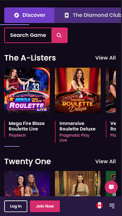 Croupier en direct mobile de VegasNow Casino