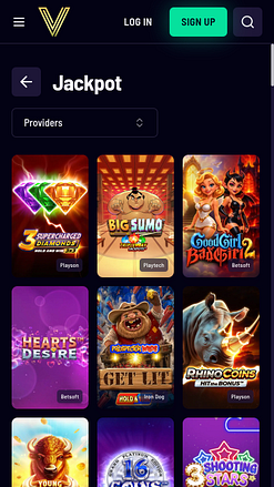 Jackpot mobile del casinò Vegaz