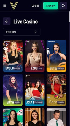 Vegaz Casino Mobile Live Dealer