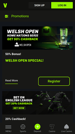 Promotions mobiles de Velobet