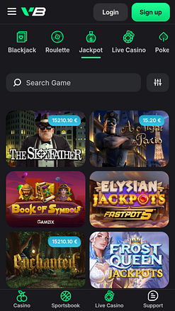 Vemabet Casino Mobile Jackpot