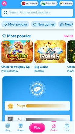 Jogos móveis do Vera John Casino