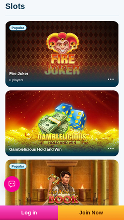 Jogos móveis do Vera John Casino