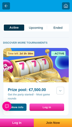 Torneios móveis do Vera John Casino