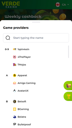 Verde Casino Mobile Game Developers