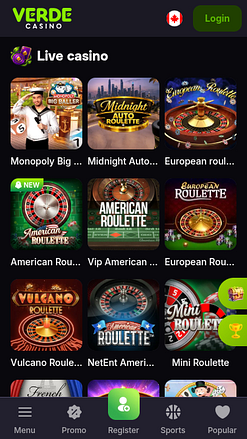 Verde Casino Mobile Live Dealer