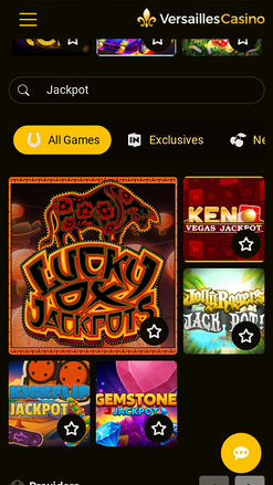 Jackpot mobile de Versailles Casino