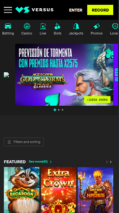 Jeux mobiles de Versus Casino