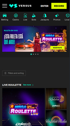 Croupier en direct mobile de Versus Casino