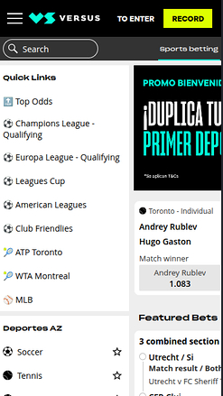 Sports mobiles de Versus Casino