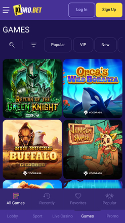 VibroBet Casino Games