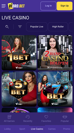 VibroBet Casino Live Dealer