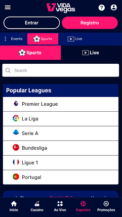 Deportes móviles de VidaVegas Casino