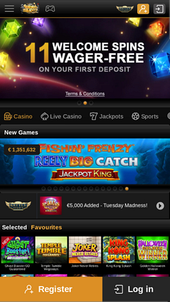Videoslots Casino Mobile Homepage