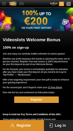 Videoslots Casino Mobile Promotions