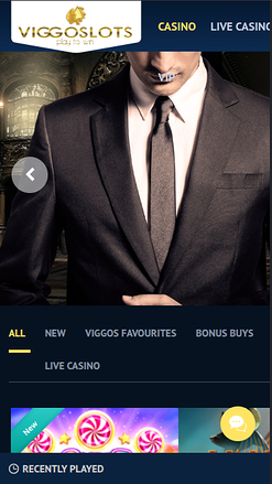  Page d'accueil mobile de Viggoslots Casino
