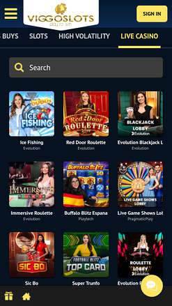 Viggoslots Casino Mobile Live Dealer